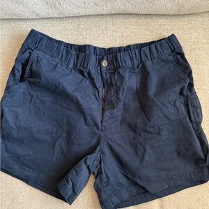 Men's Navy Flat Front Shorts